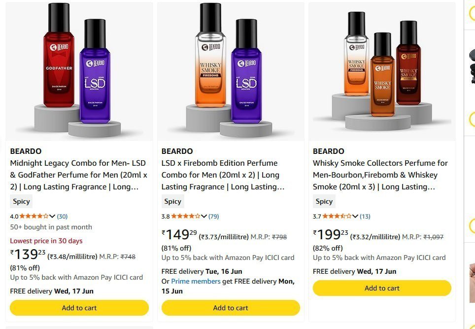 Loooootbeardo Perfumes 82 Starting From Rs 139 Ama