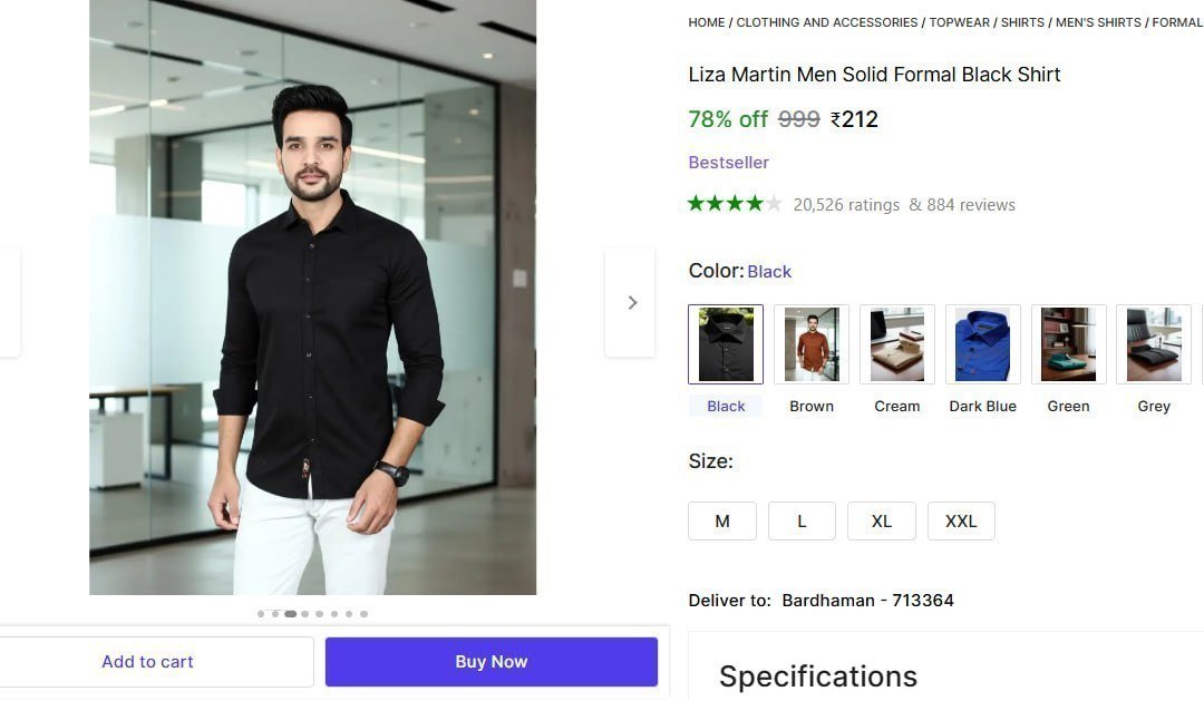 Men Solid Formal Black Shirt 212