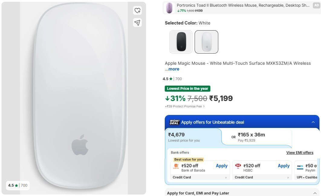 Apple Magic Mouse 5199 Apple Magic Keyboard 6