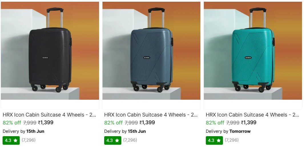 Hrx Trolley Bags From 1399