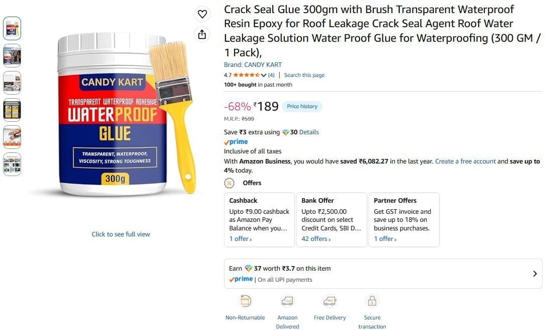 Seal Glue 300gm With Brush 189