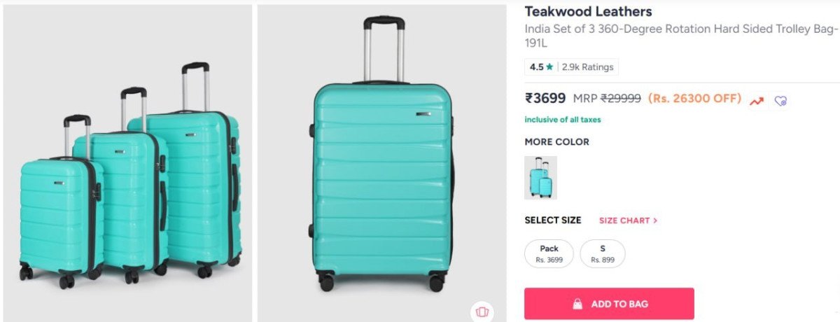 Myntra Teakwood Leathers India Set Of 3 360-degree