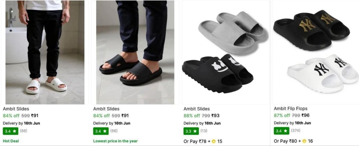 Shopsy Flip Flop Slides Starting From 91