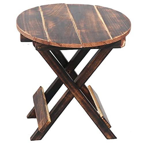 Craftsx2z Wooden Folding Adjustable Brown End Tabl
