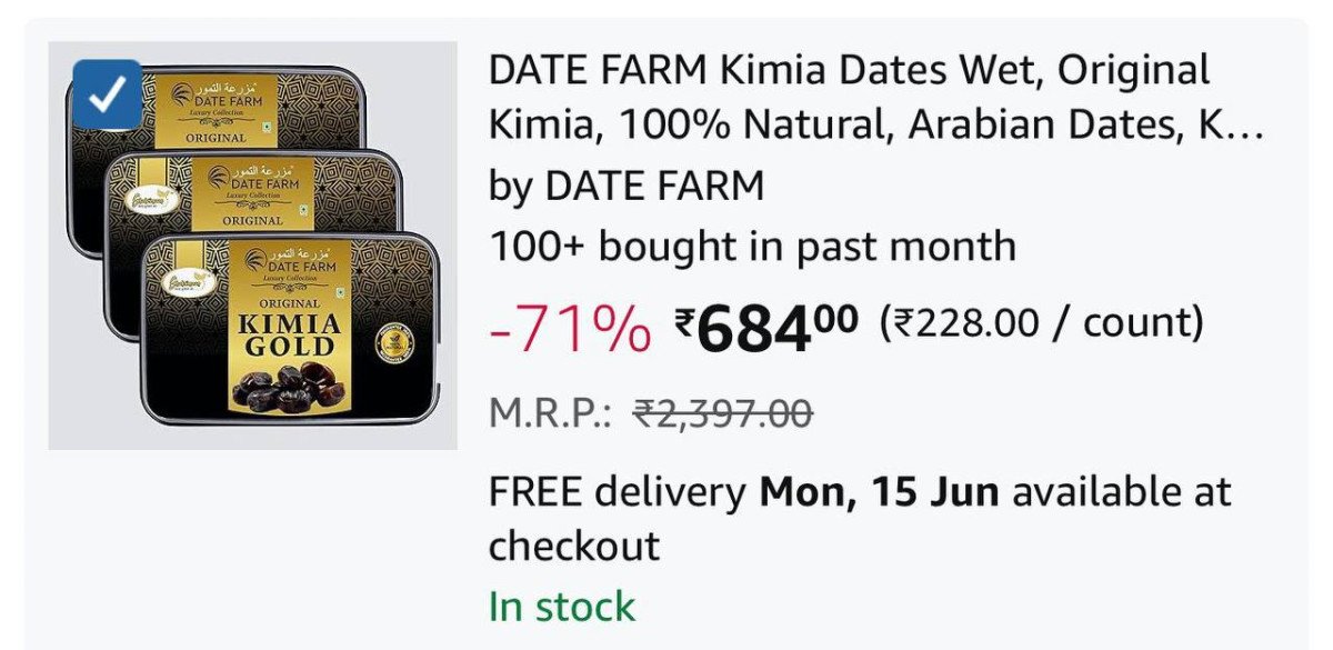 Orginal Kimia Dates 1 5kg (pack Of 3) At 684 Buy M