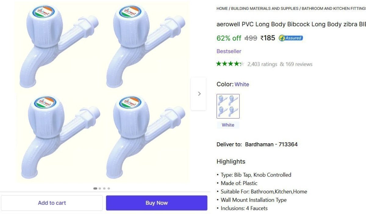 Pack Of 4 Bib Tap Faucet 185