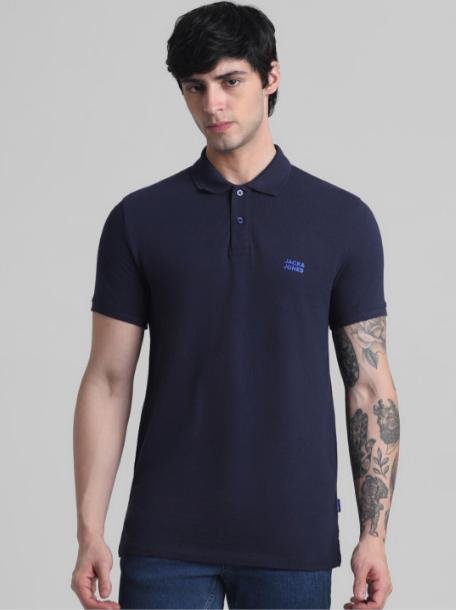 Jack Jones Polo Collar Slim Fit Pure Cotton T-shir