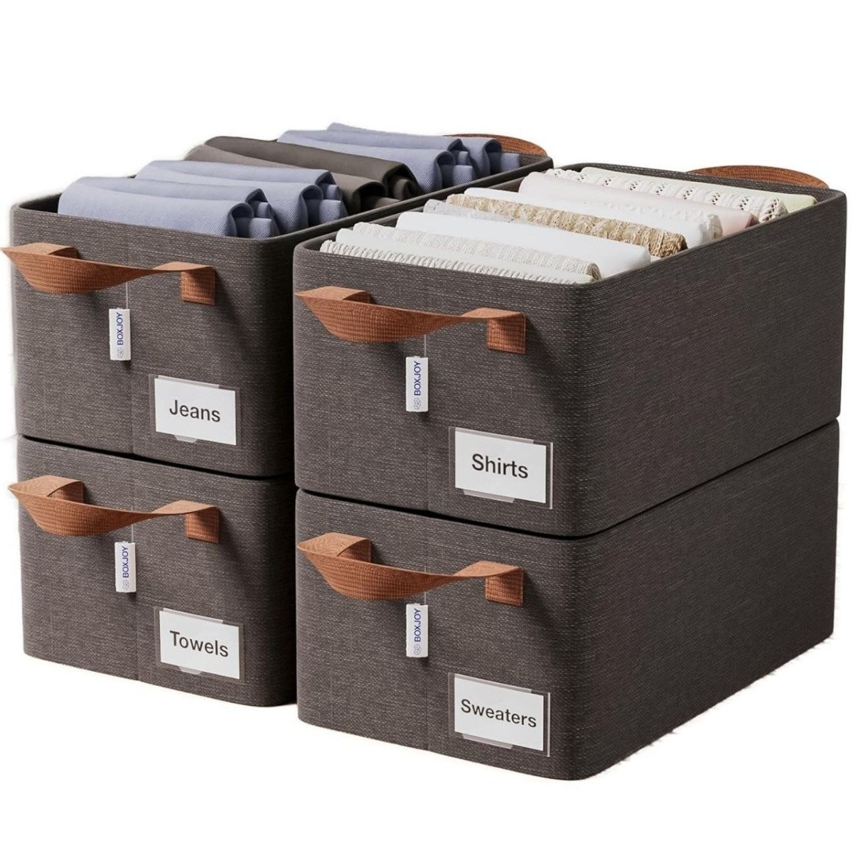 Boxjoy 4 Pcs Wardrobe Cloth Organizer For Storage 