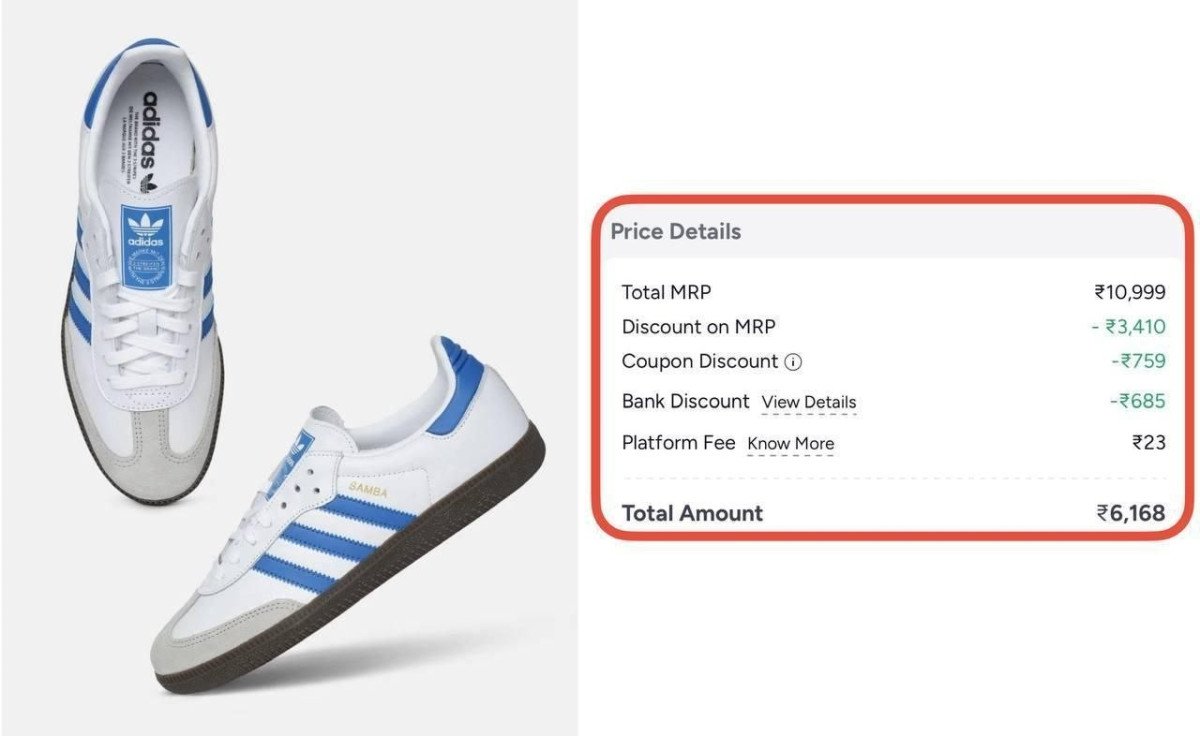 Myntra Loot Adidas Samba At Rs 6 Premium10 Pay Wit