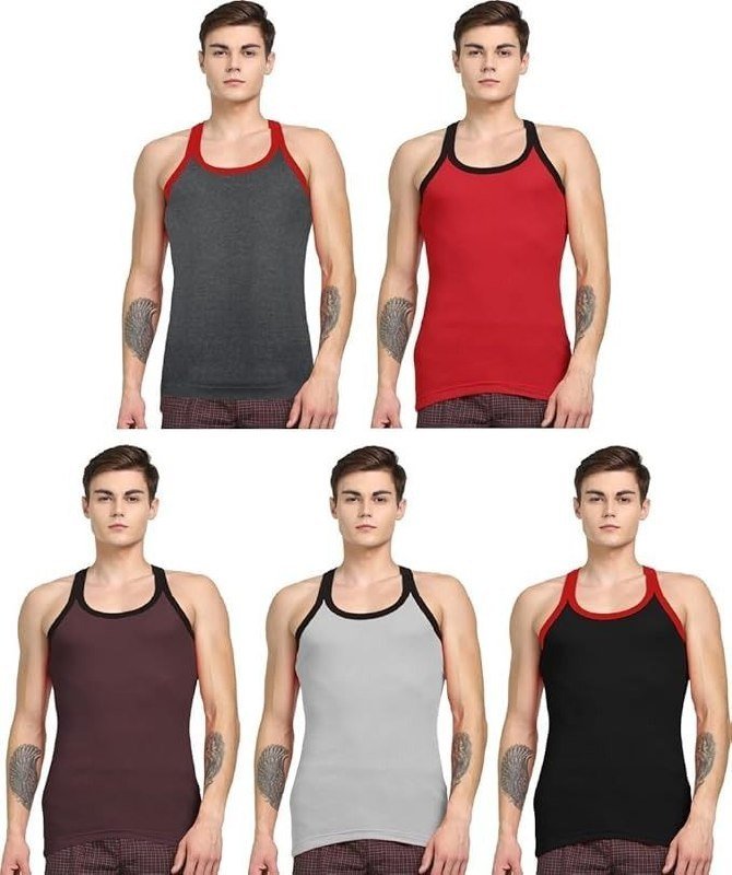 Rupa Jon Men S Cotton Assorted Plain Solid Sleevel