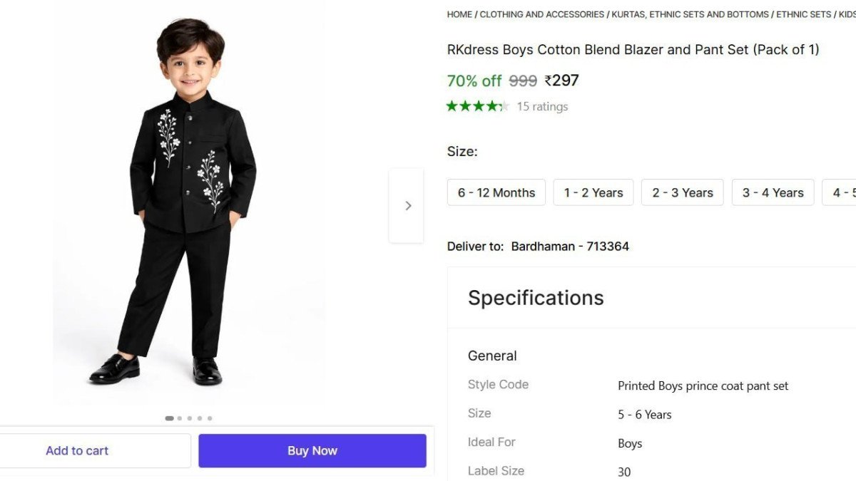 Boys Cotton Blend Blazer And Pant Set 297