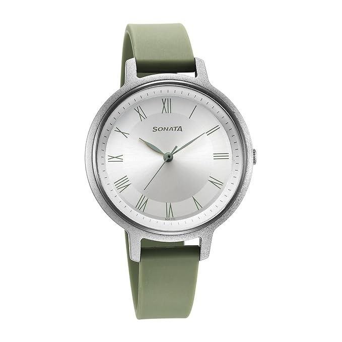 Sonata Polyurethane Silver Dial Analog Watch For W