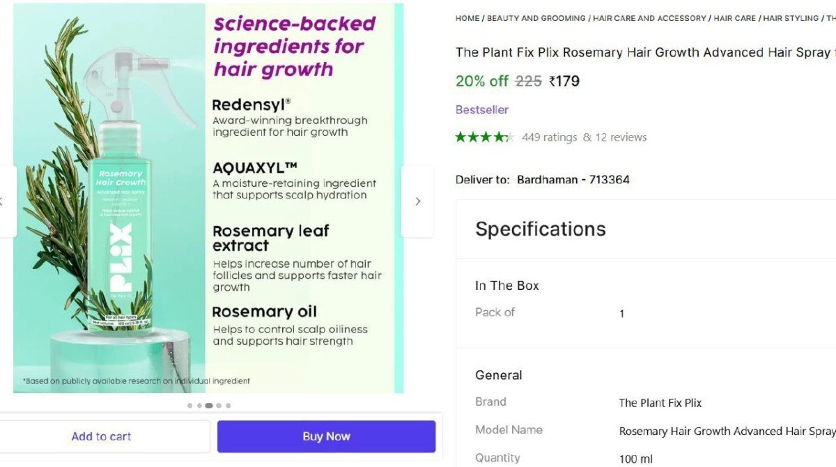The Plant Fix Rosemary Hair Spray (100 Ml) 179