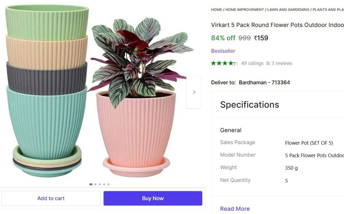 Pack Flower Pots 159