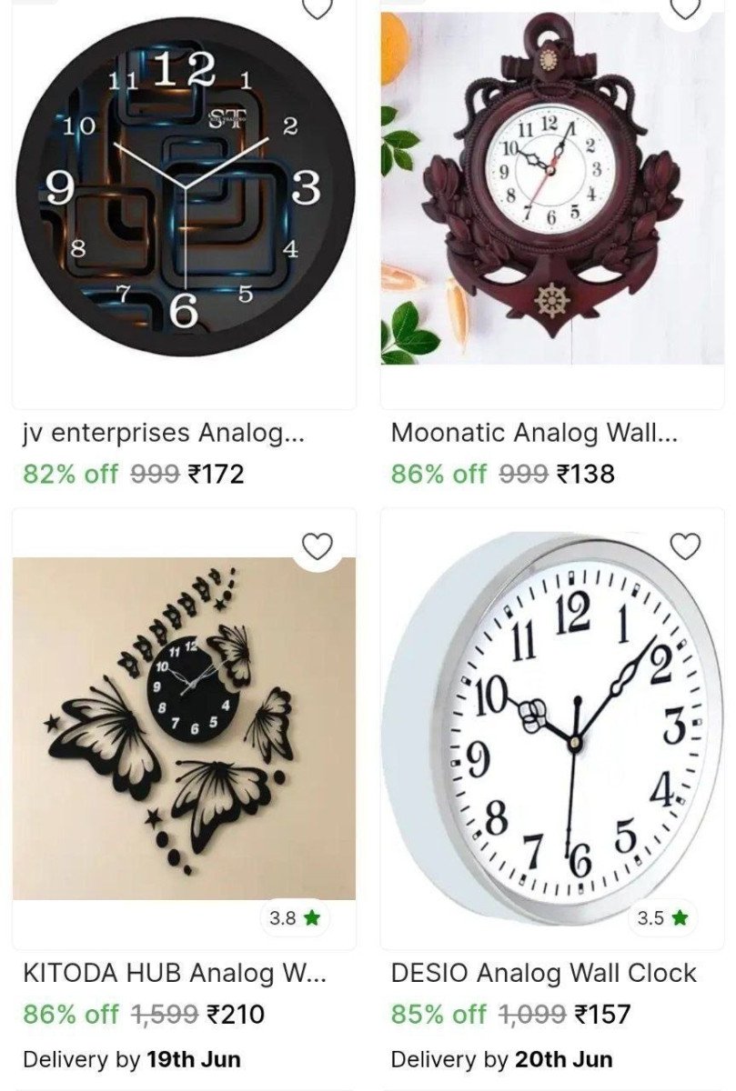 Flat 86 On Wall Clocks