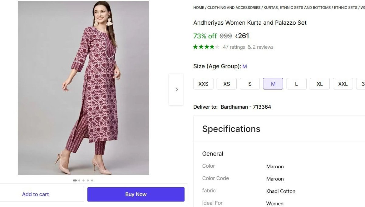 Women Kurta And Palazzo Set 261