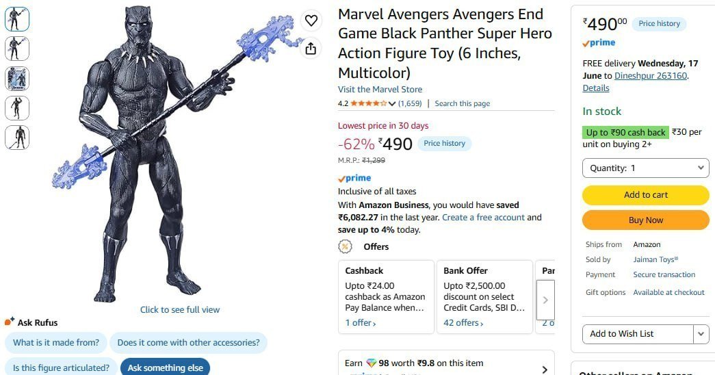 Marvel Avengers Action Figure Toy 490 Regular 749