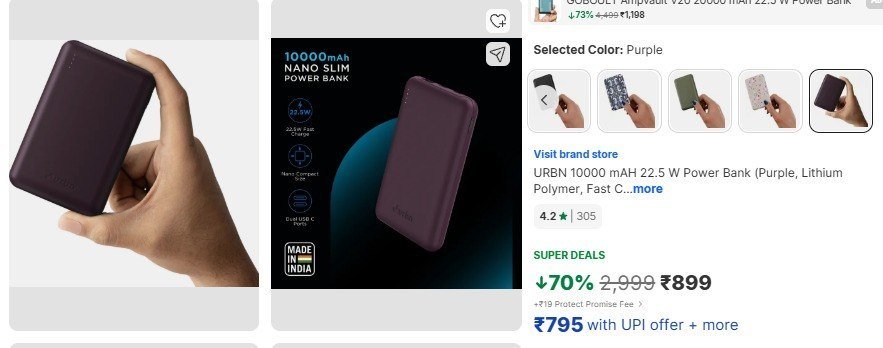 Flipkart Urbn 10000 Mah 22 5 W Wired Wireless With