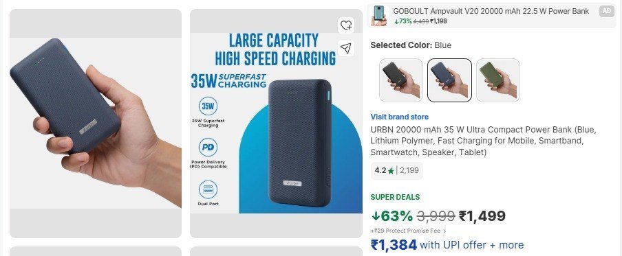 Flipkart Portronics 10000 Mah 22 5 W Ultra Slim Po