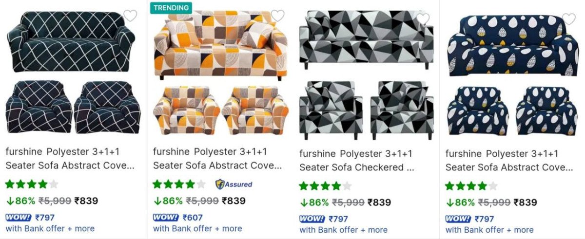 Loot 5 Seater Sofa Cover 839 Regular 2500 Buy Fast