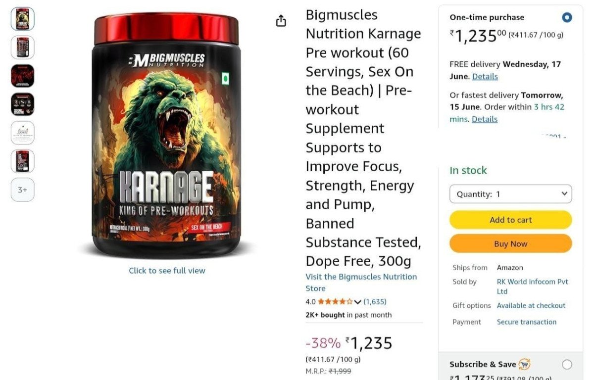 Loottt Fasttt Bigmuscles Nutrition Karnage Pre-wor
