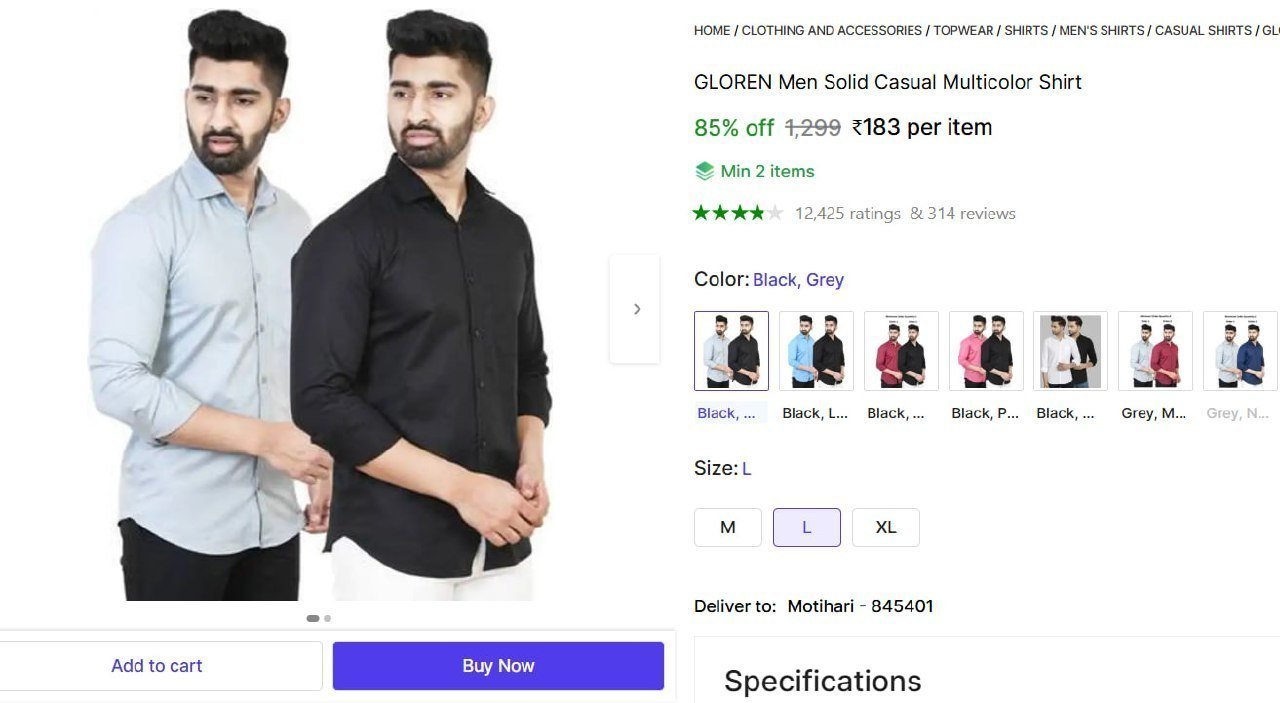 Men S Solid Casual Shirts 183 Min Buy - 2