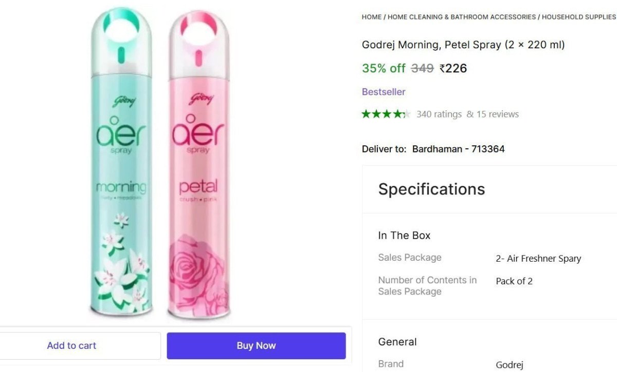 Godrej Morning Petel Spray (2 X 220 Ml) 226