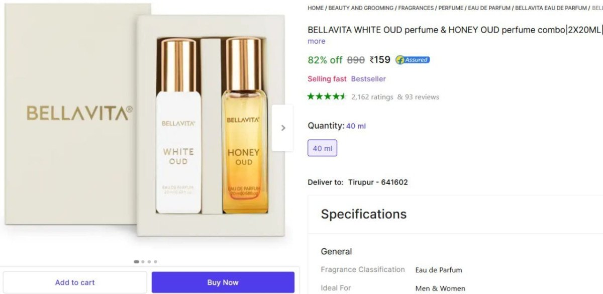 Bellavita Perfume Pack Of 2 159