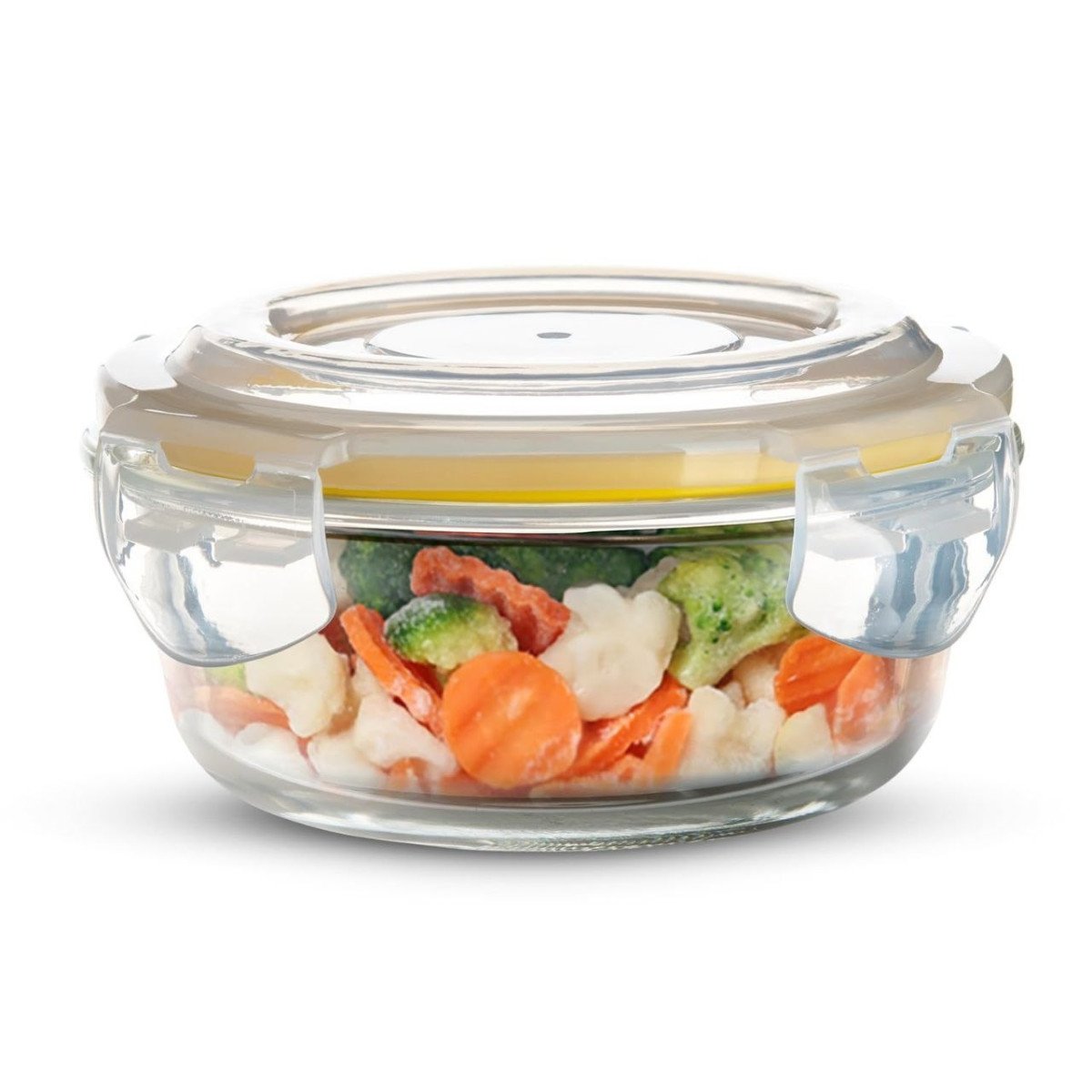 Bergner Borosilicate Glass Side Lock Round Storage