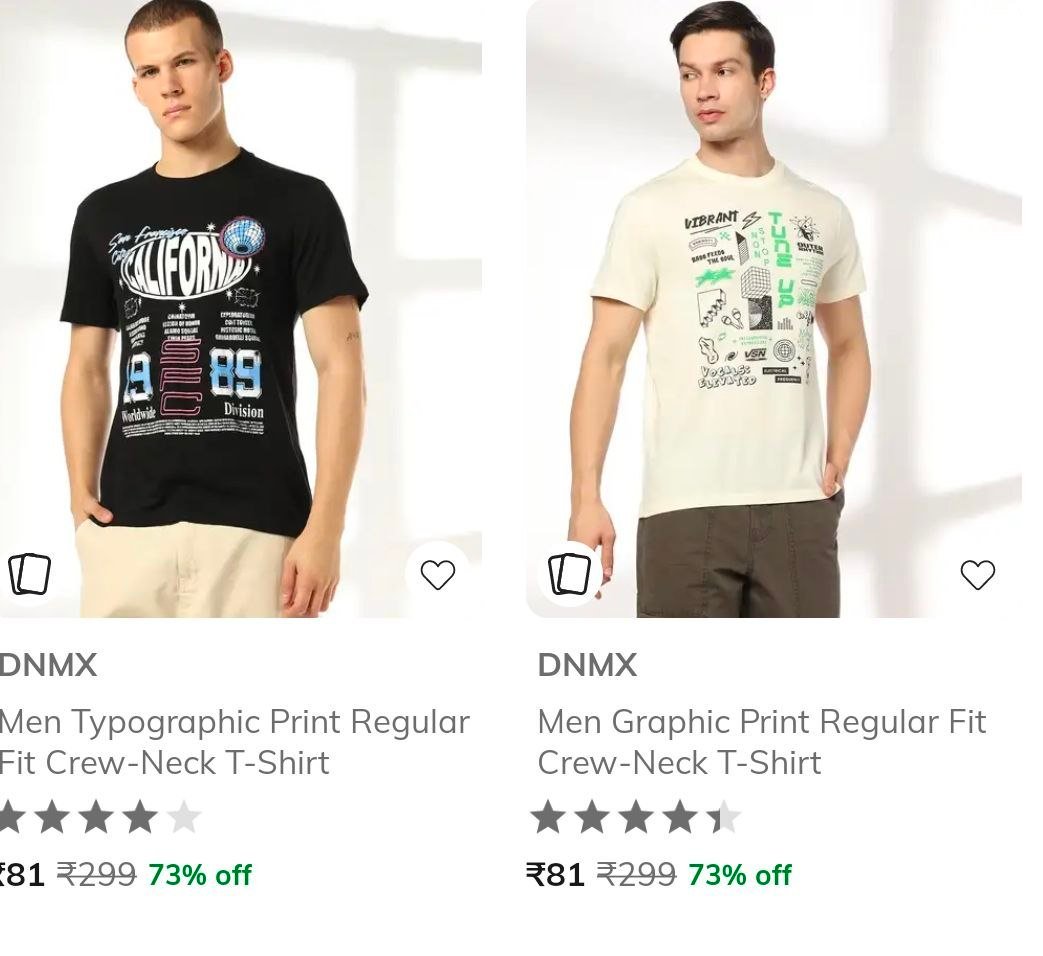 Ajio Branded Men S T-shirts From Rs 81 Brande
