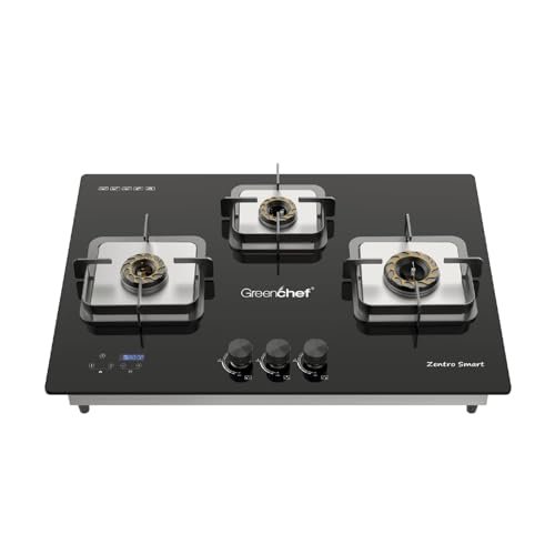 Greenchef Zentro Smart Three Burner Glass Hob Top 