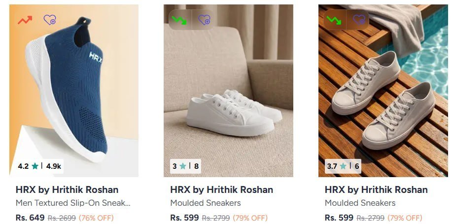 Myntra 79 On Hrx Shoesmen Women