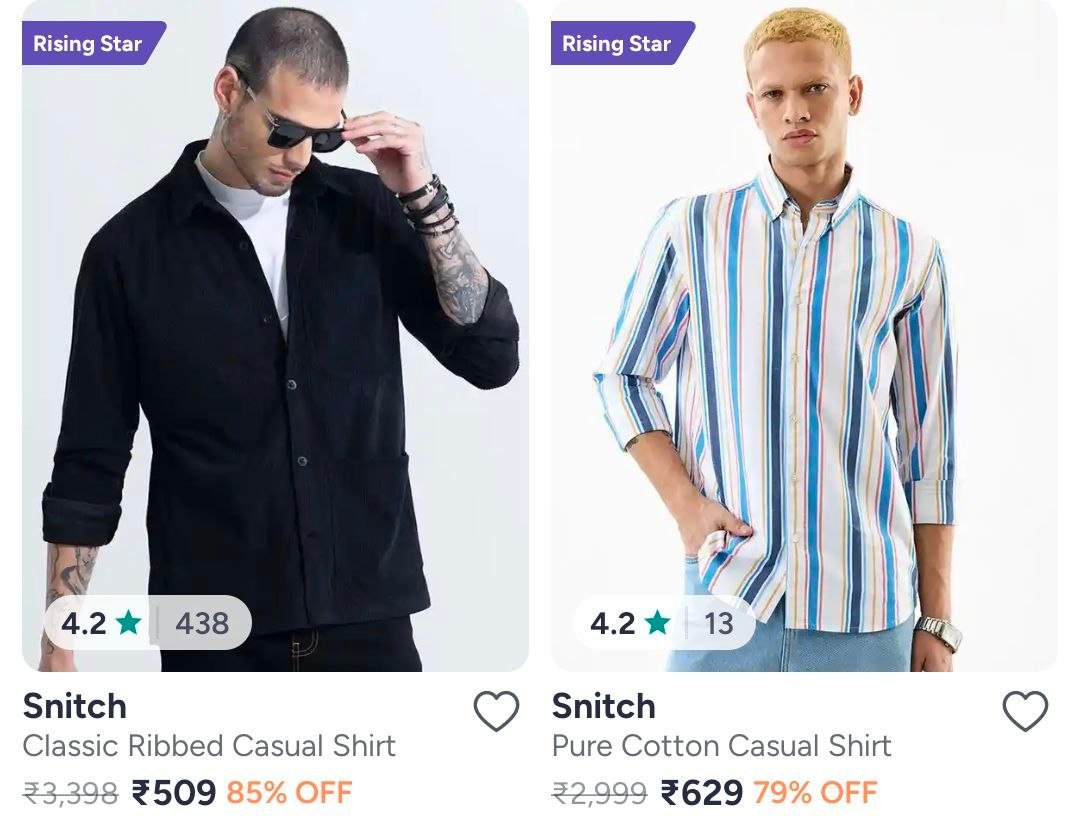 Myntra Snitch Men S Clothing - Up To 85