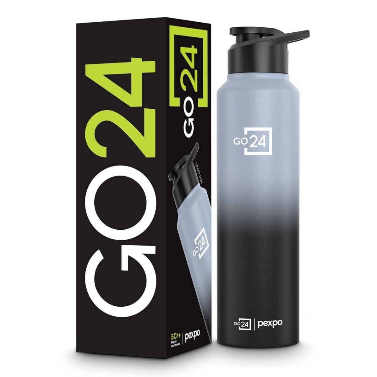 Go24 Pexpo Water Bottle 1 Ltr Stainless Steel Spor