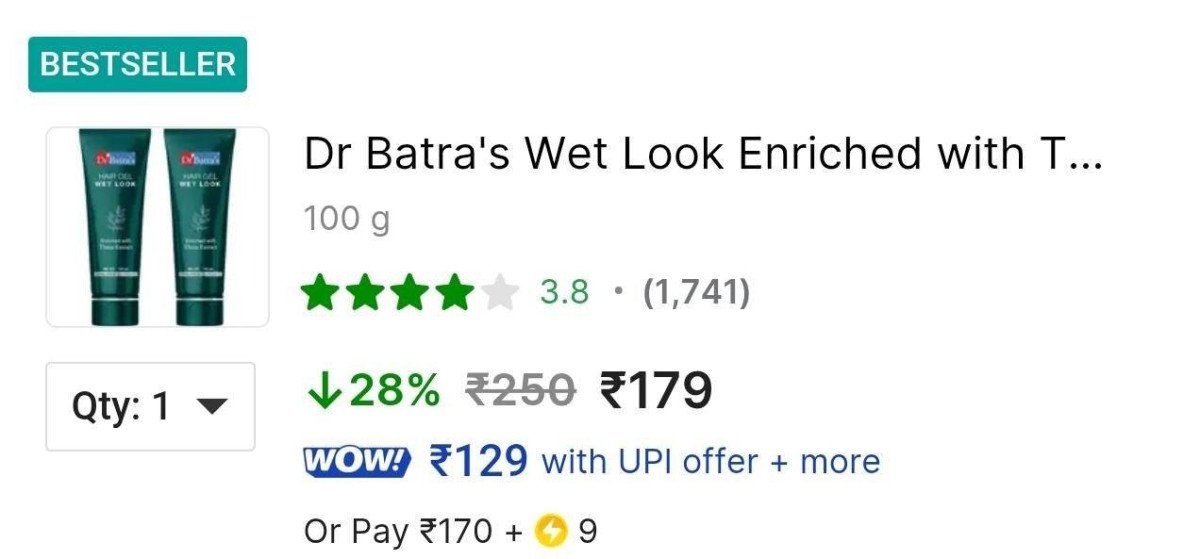 Dr Batra S Wet Look Hair Styler At 179 100g Pack O