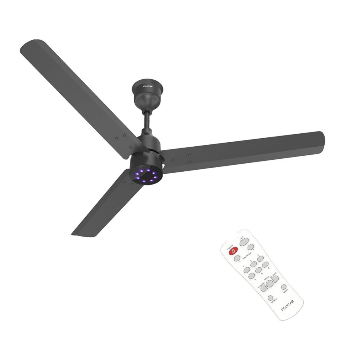 Polycab Wizzy Plus Led 1200mm Bldc Ceiling Fan Wit