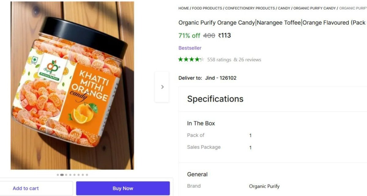 Sweet Orange Candy 400gm 113