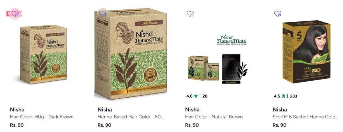 Myntra Nisha Hair Colour Starting From 90