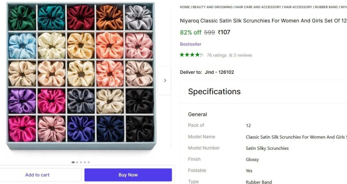 Set Of 12 Scrunchie Rubber Band 107