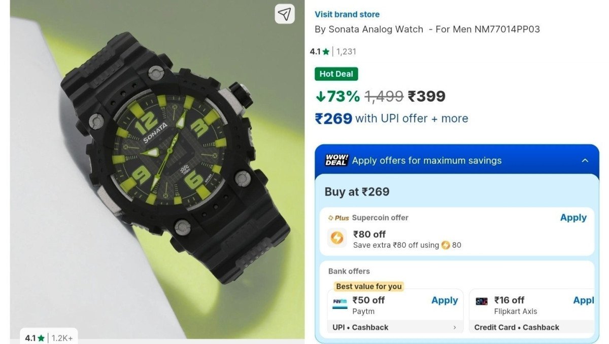 Sonata Analog Watch At 399