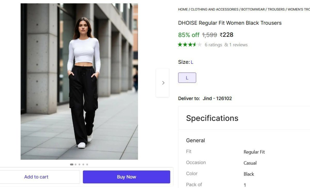 Women Regular Fit Black Trousers 228