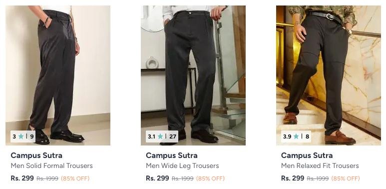 85 On Campus Sutra Mens Trousers