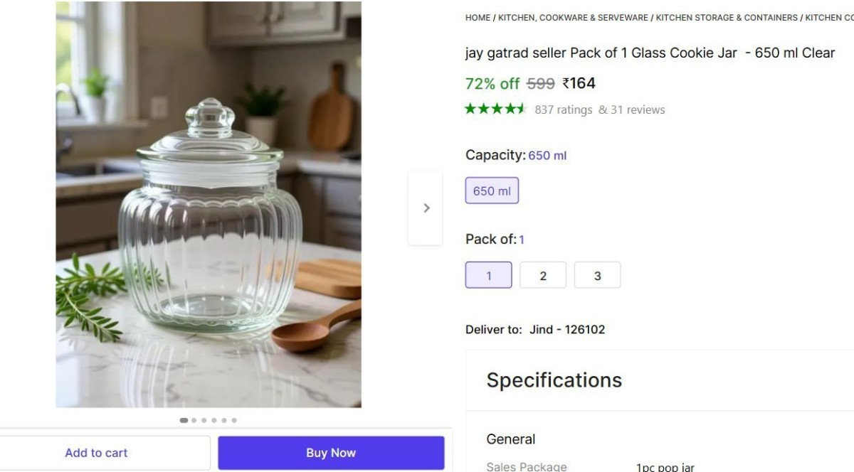 Glass Jar (650ml) 164