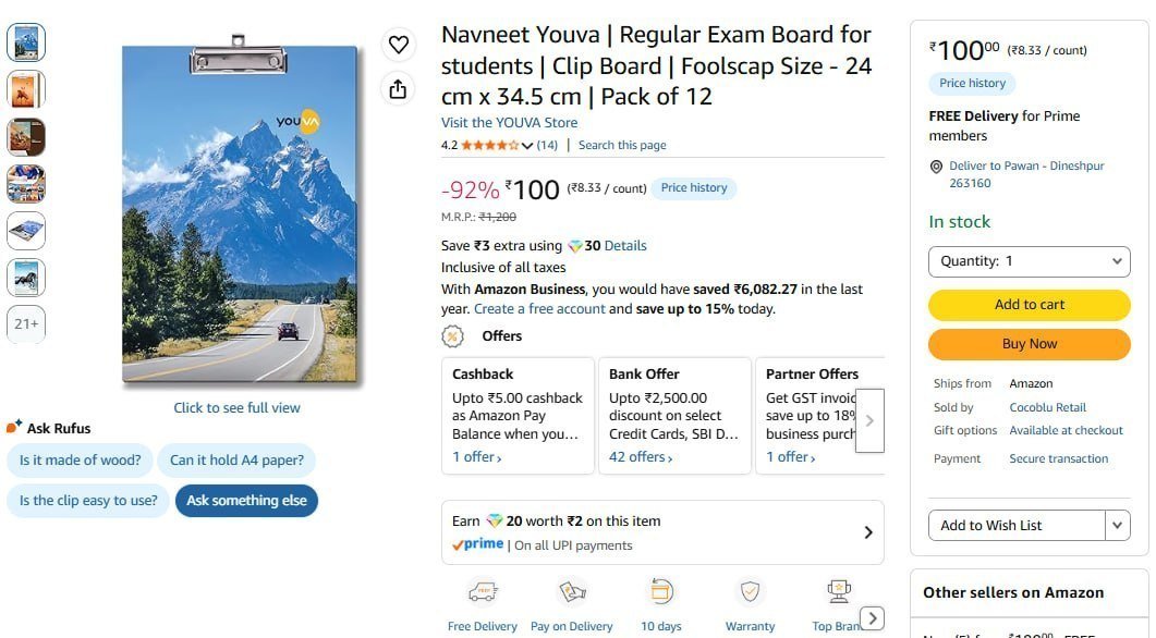 Regular Exam Board For Students Pack Of 12 10