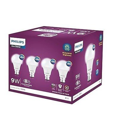 Philips Ace Saver 9 Watt Led Bulb Base B22 (cool D