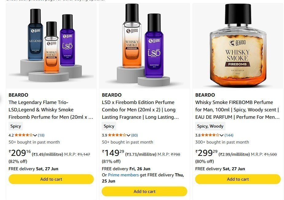 Loooot Beardo Perfume 82 Starting From Rs 149 Amaz