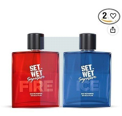 Set Wet Perfume For Men Ice Fire 100ml X 2 Packs 2