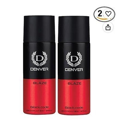 Denver Black Blaze Deodorant For Men - 150 Ml Each