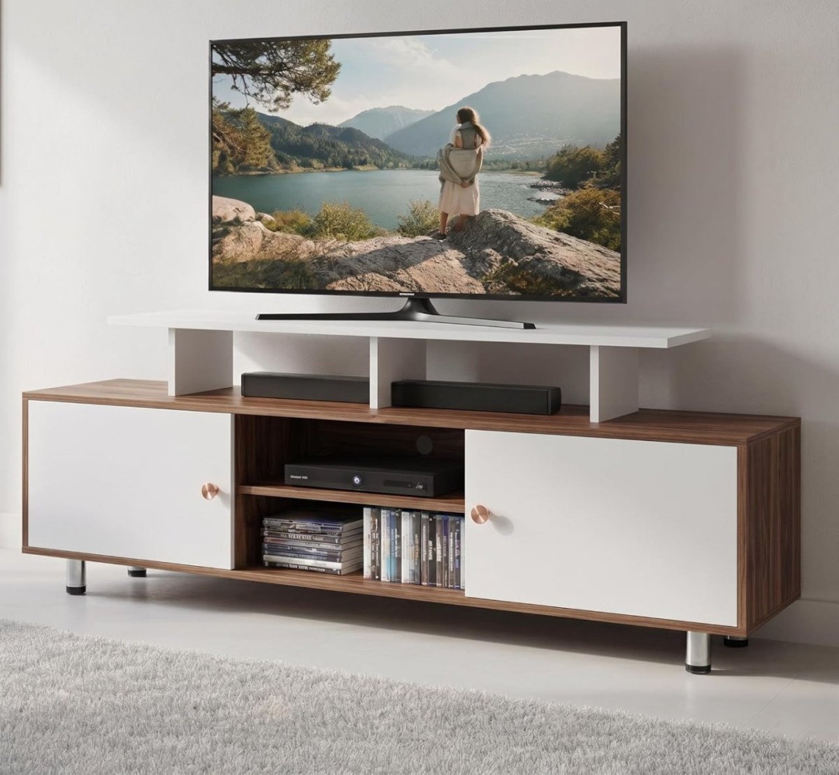 Alpine Willow 6 Feet Tv Stand Wooden (diy Ass