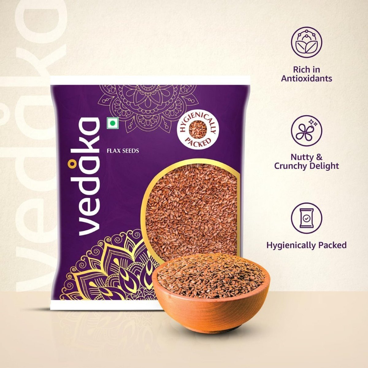 Vedaka Raw Flaxseeds 500 Gram 115